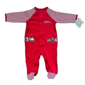 Little Me NEW My First Christmas Embroidered Onesie Size 6 Months